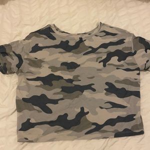 Blue camo old navy crop tee